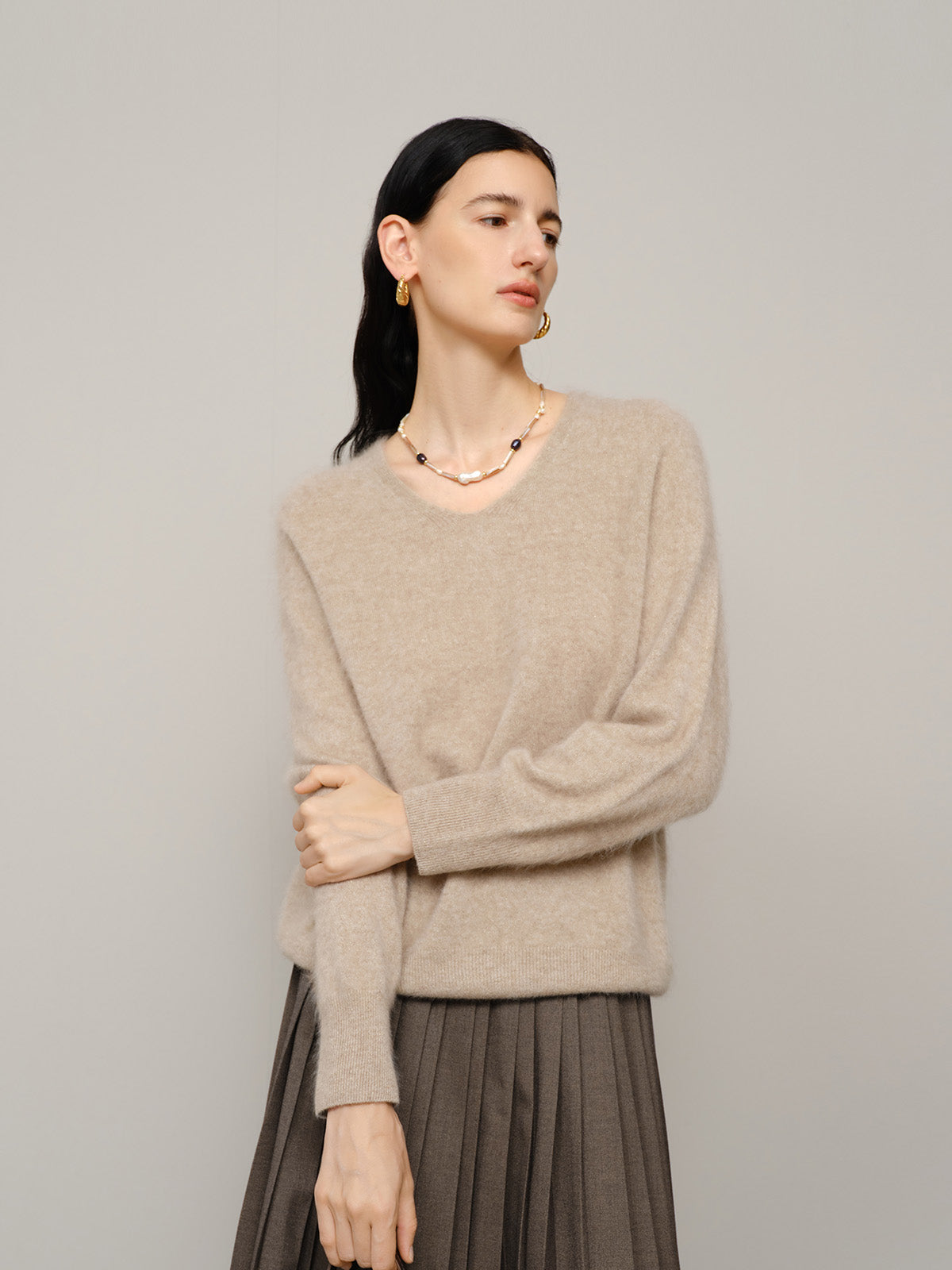 V Neck Cashmere Sweater