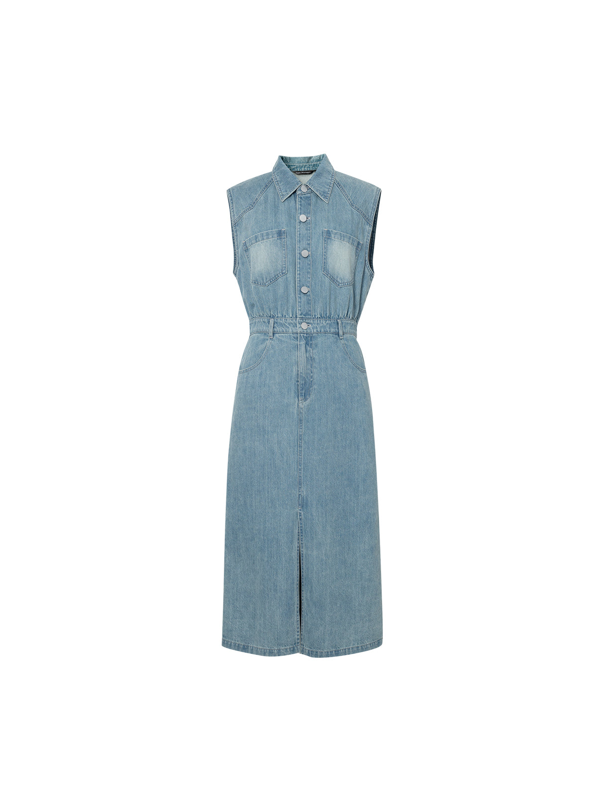 Sleeveless Stand Collar 100% Cotton Dress