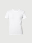 Women's Plain White Round Neck Short Sleeves  Regenerated Cellulose Fiber Yoga T-Shirt 5F8101002U