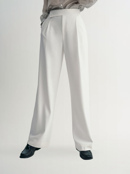 Women's White Straight Fit Smooth Pants 5995150922