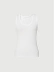 Women's White Round Neck Sleeveless Vest Top 4995100531