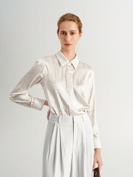 Silk Jacquard Satin Shirt