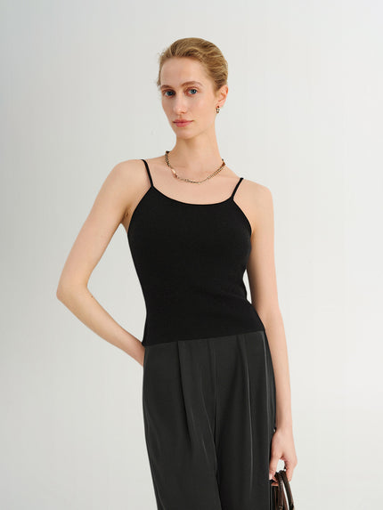 Charcoal Slim-Fit Ribbed  Tank