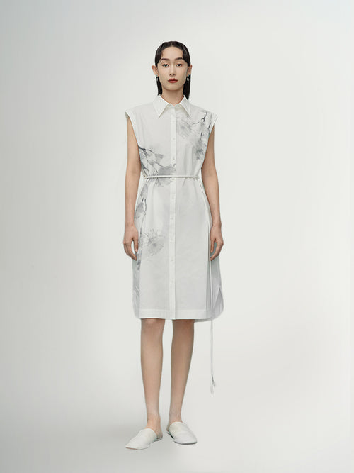 Load image 1 in gallery view. Sleeveless Straight-Cut Dress