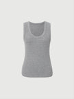 Women's Gray Round Neck Sleeveless Vest Top 4F3200532