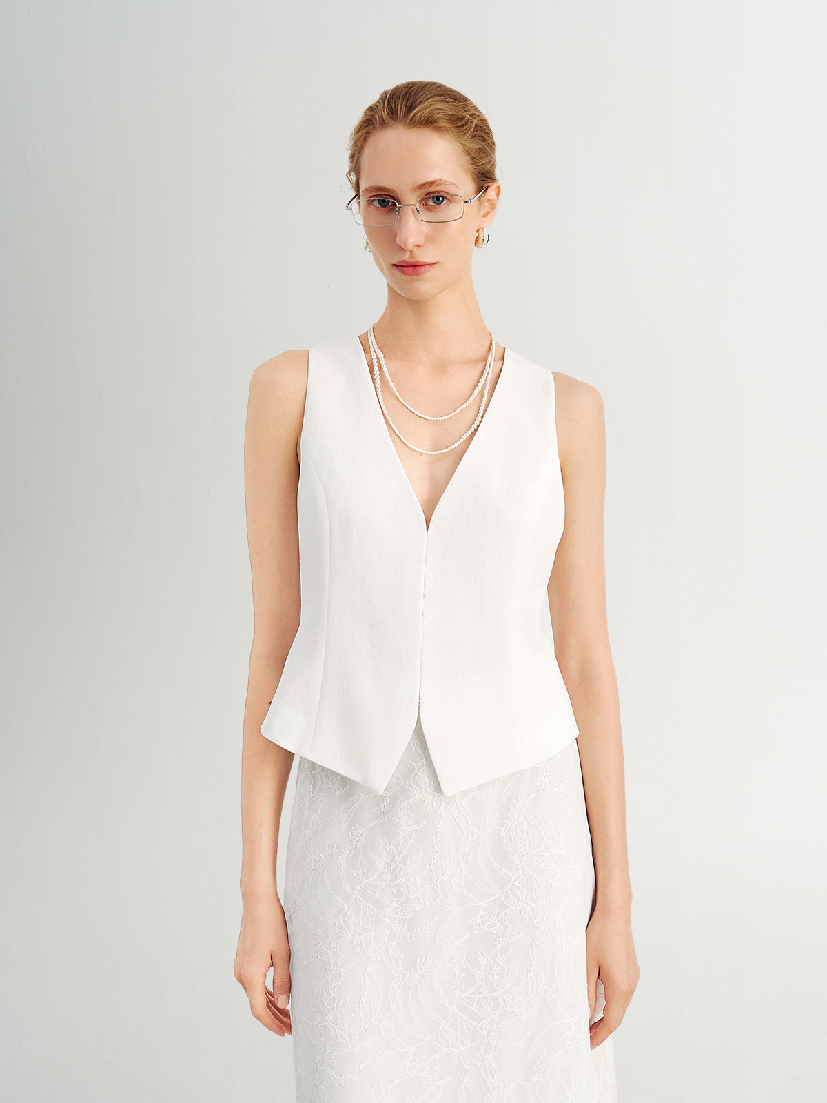 Triacetate V-Neck Vest