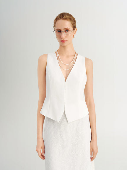 Triacetate V-Neck Vest