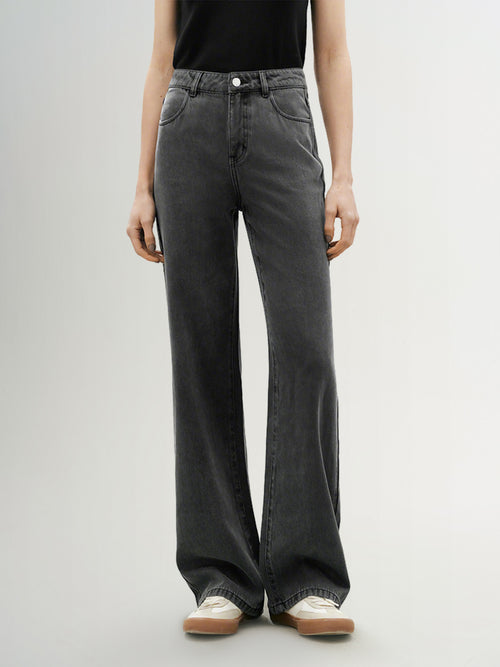 Load image 1 in gallery view. Straight Fit Lyocell Jeans