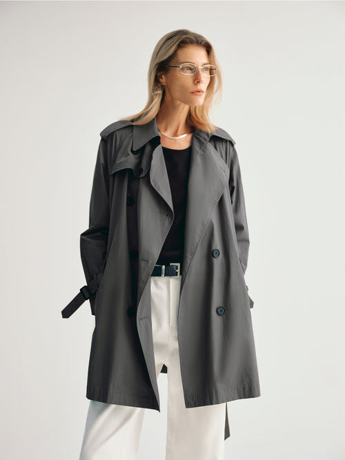 Load image 1 in gallery view. Pure Cotton Trench Coat