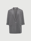 Single-Breasted Premium Silk Blazer