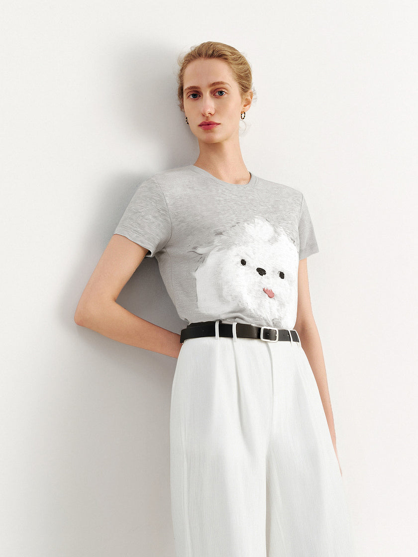 Dog Graphic Crewneck Tee