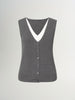 V-Neck Paneled Sleeveless Knit Top