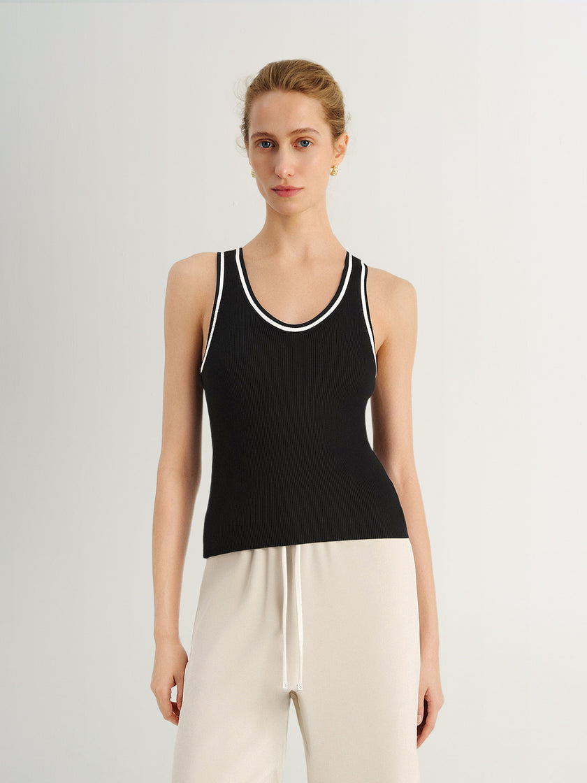 Crewneck Sleeveless Fitted Tank Vest