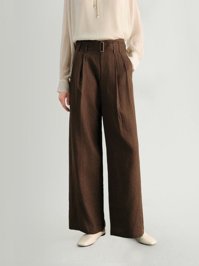 Pure Linen Straight Pants