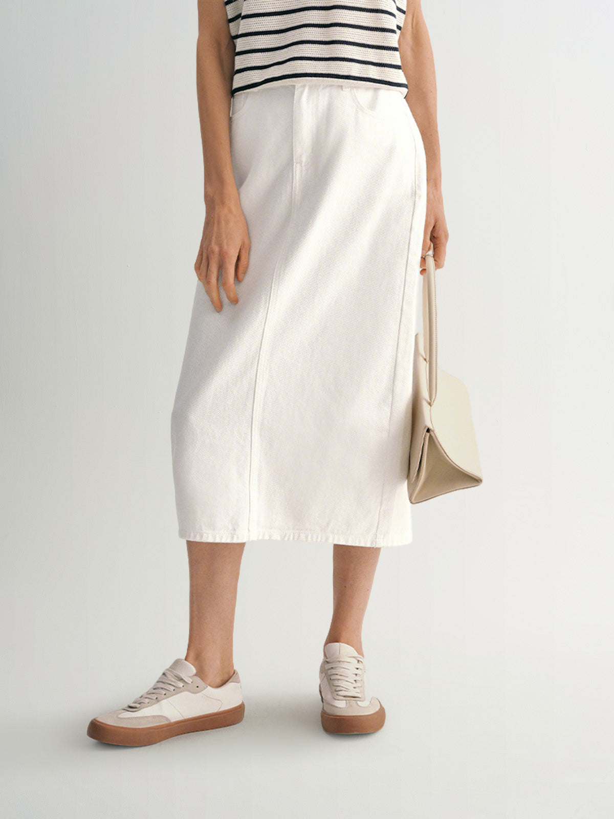 Straight Fit 100% Cotton Denim Skirt