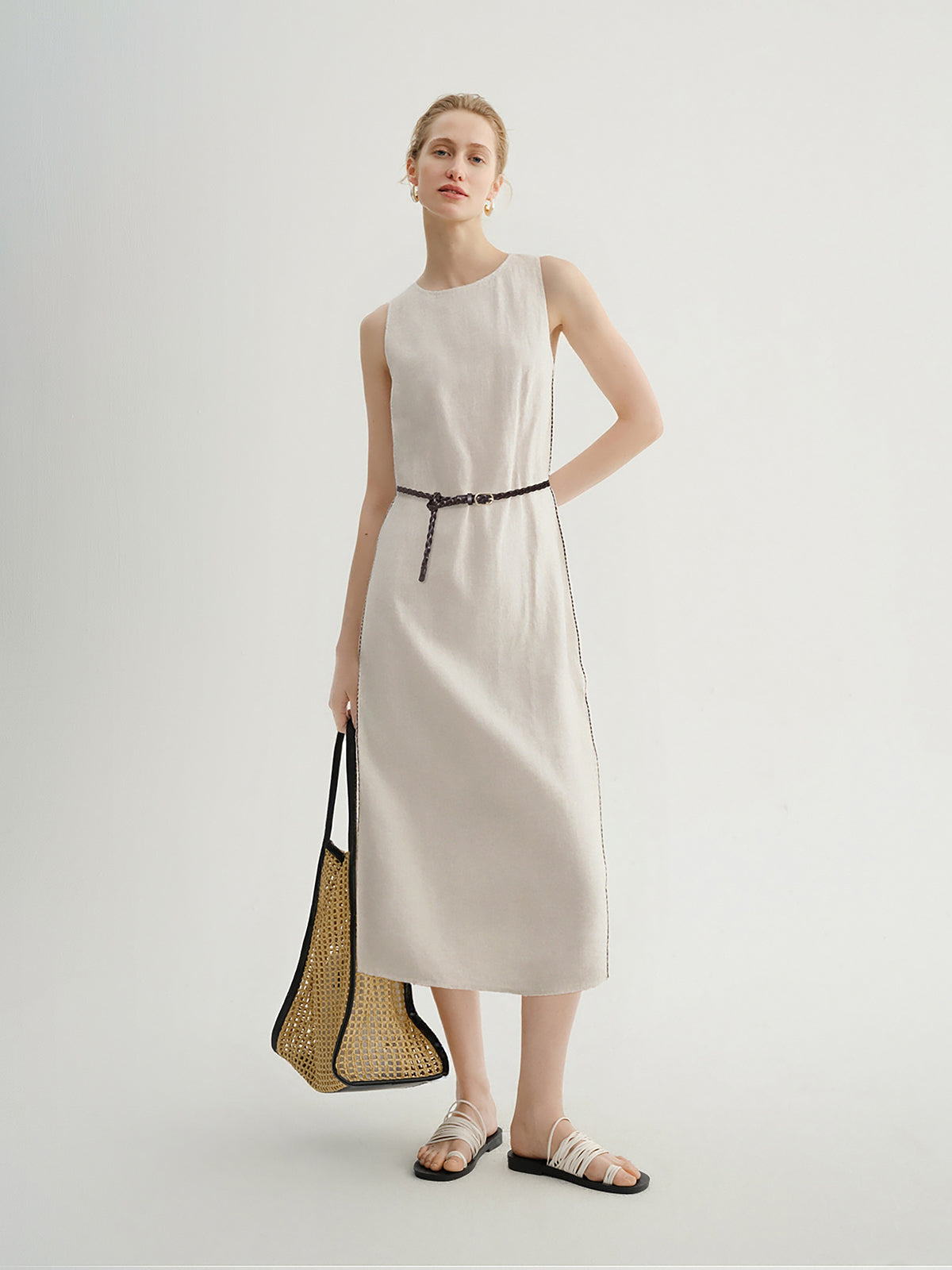 Pure Linen Sleeveless Dress