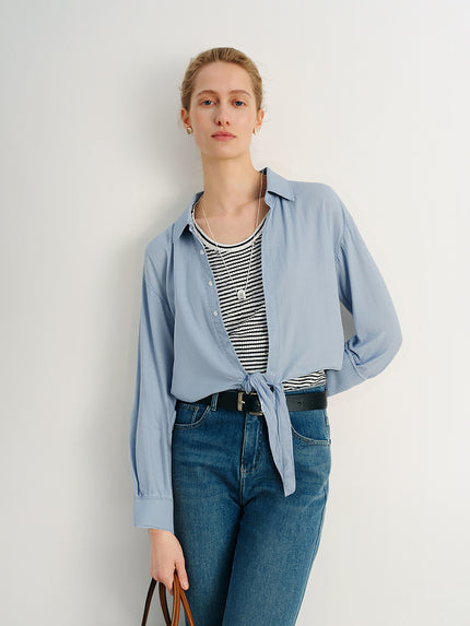 Lyocell Bow-Tie Shirt