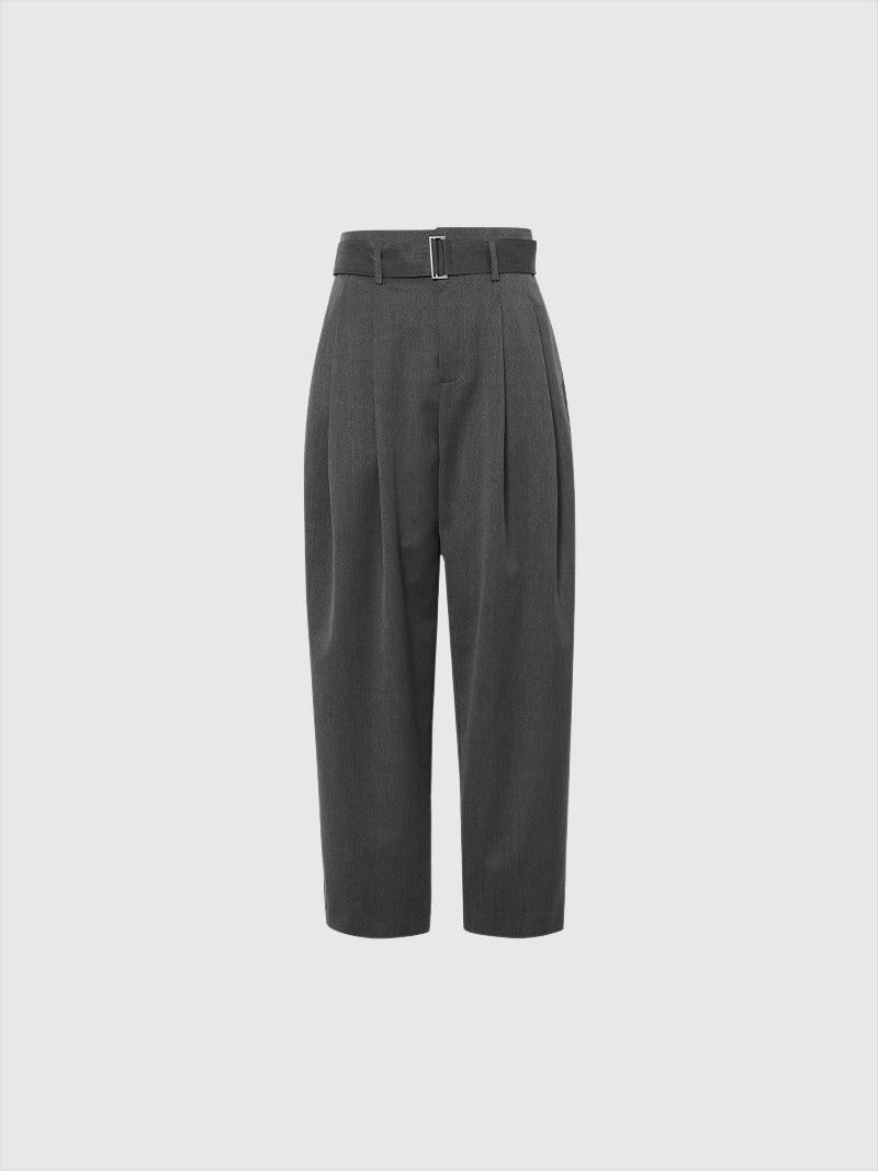 Straight Fit Belt Pants