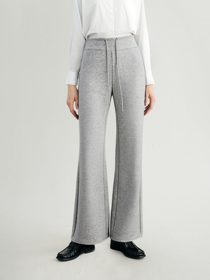 Draped Cotton-Blend Trousers