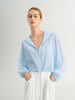 Light Blue Silk Hooded Jacket