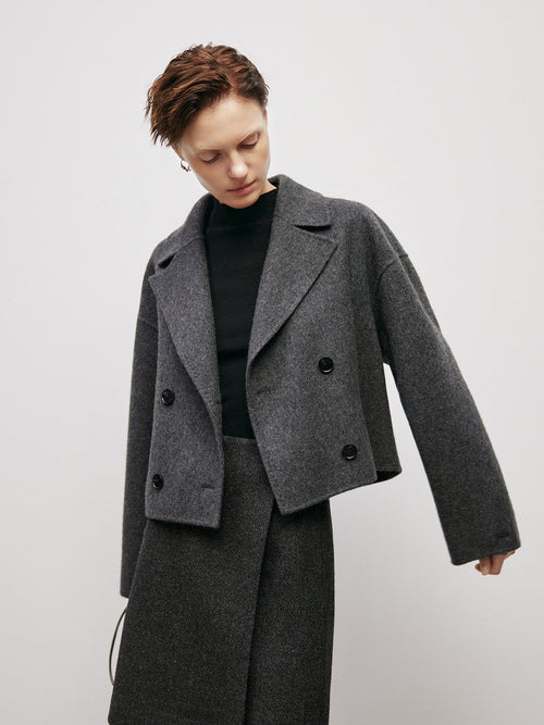 Load image 1 in gallery view. Short Wool Coat