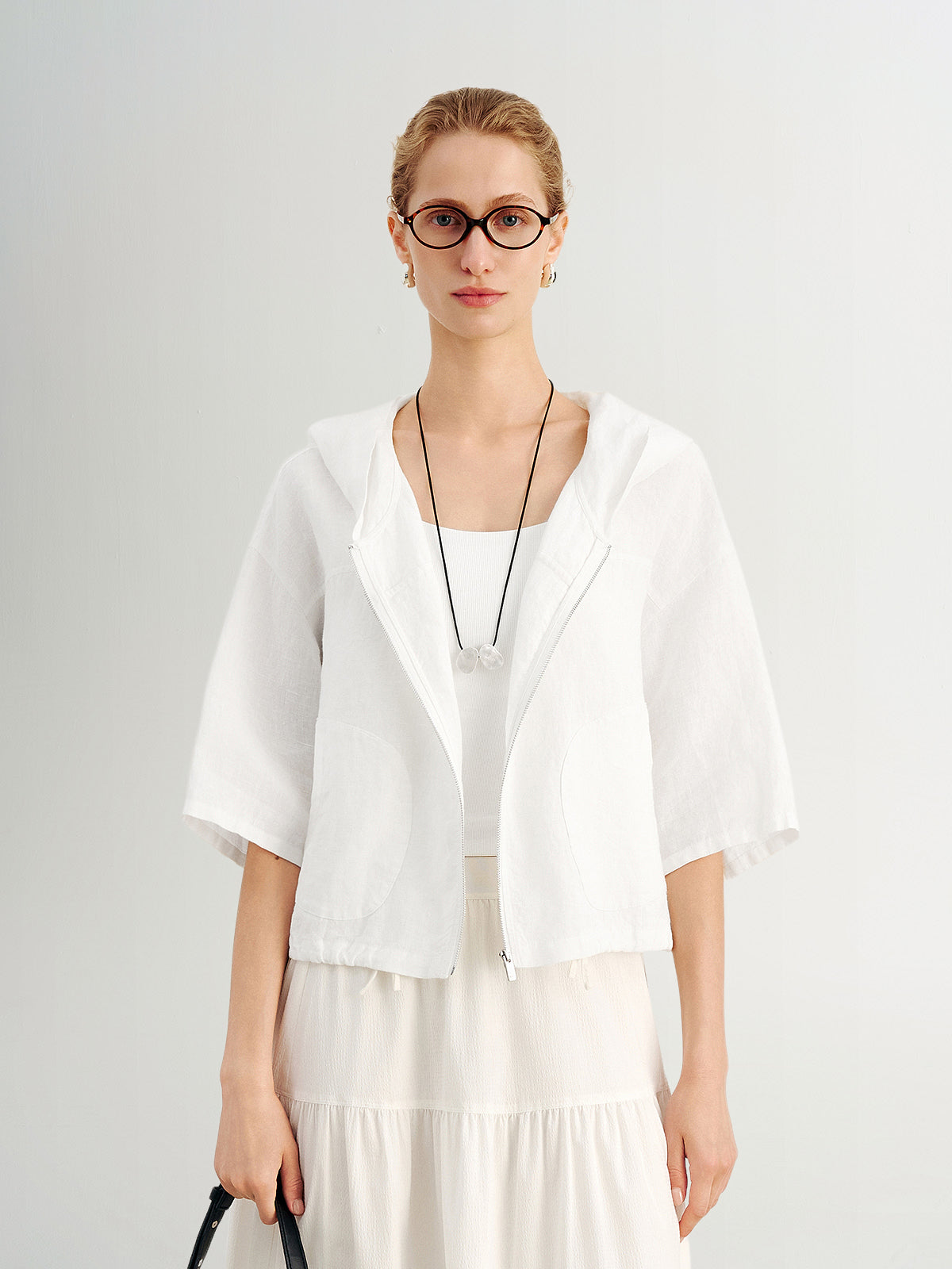 Pure Linen Hooded Jacket