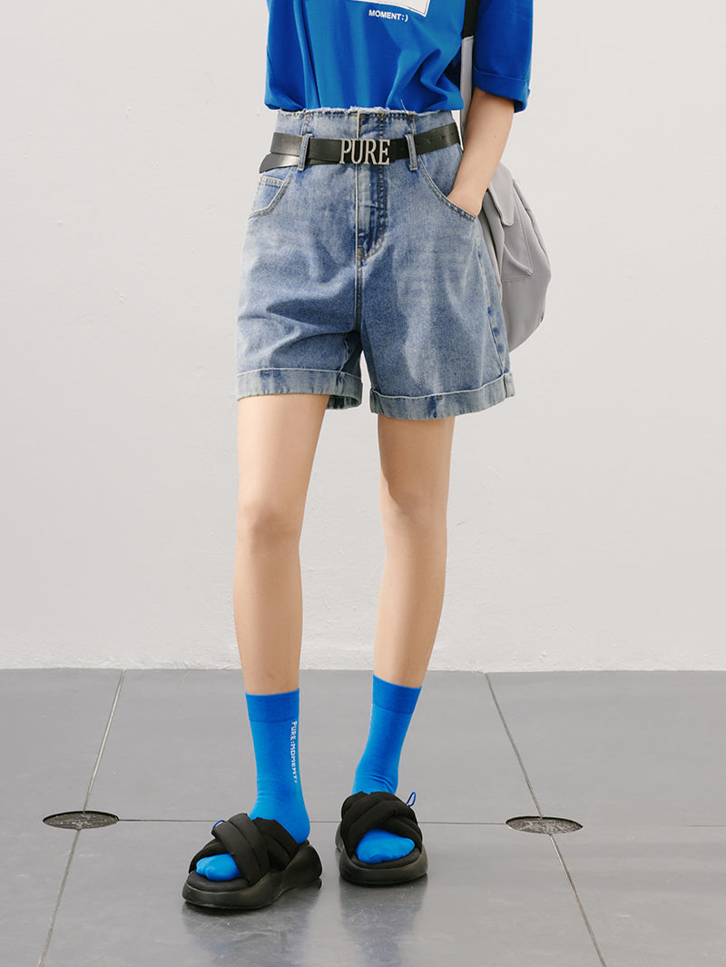 100% Cotton Denim Shorts