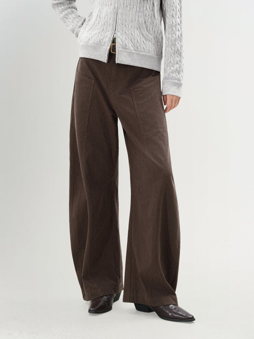 Load image 1 in gallery view. Cotton Barrel-Leg Pants