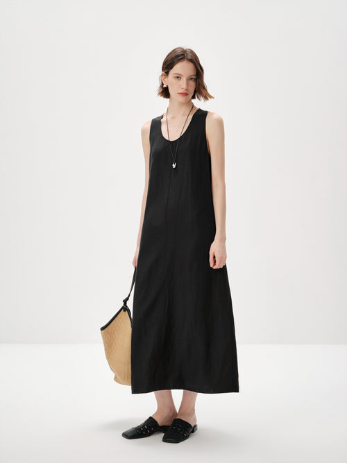 Load image 1 in gallery view. U-Neck Sleeveless Relaxed Maxi Dress