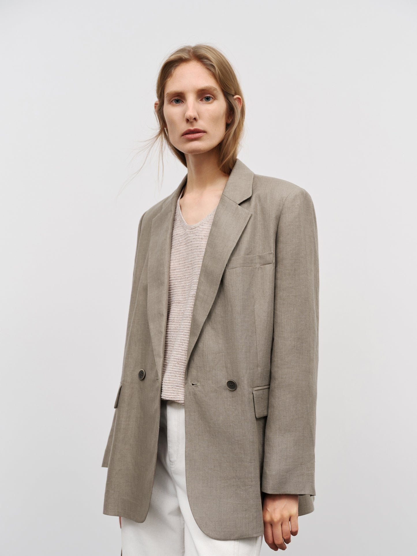 Linen Double-Breasted Blazer