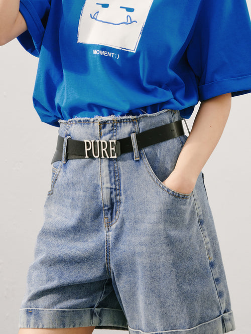 Load image 1 in gallery view. 100% Cotton Denim Shorts