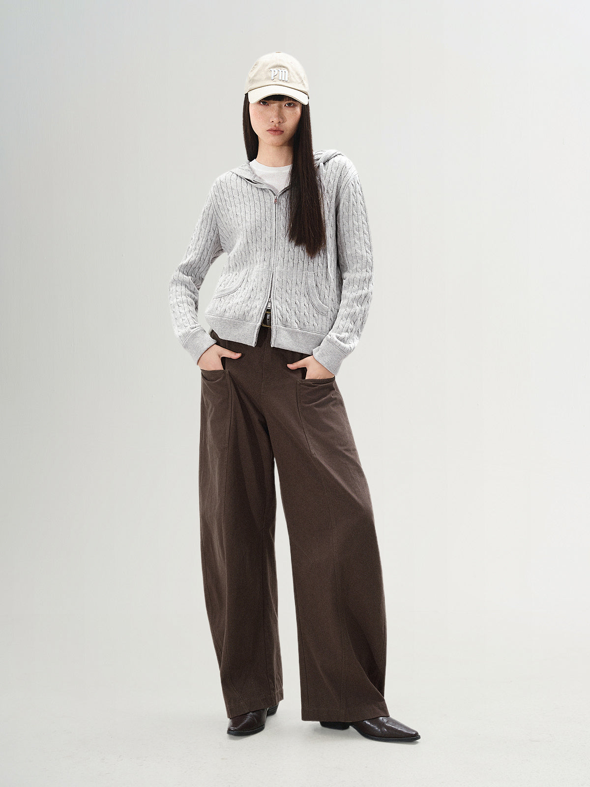 Cotton Barrel-Leg Pants