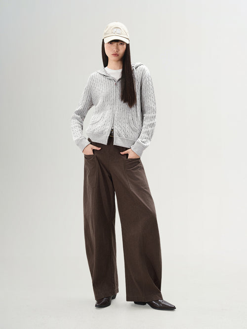Load image 1 in gallery view. Cotton Barrel-Leg Pants