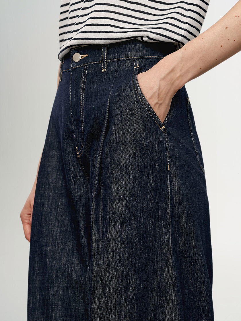 Cotton Wide-Leg Jeans