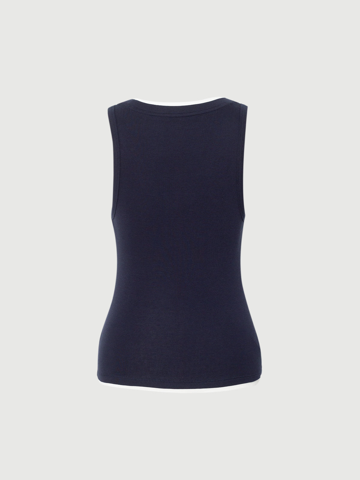 Women's Navy Round Neck Sleeveless Vest Top 5F6801391X