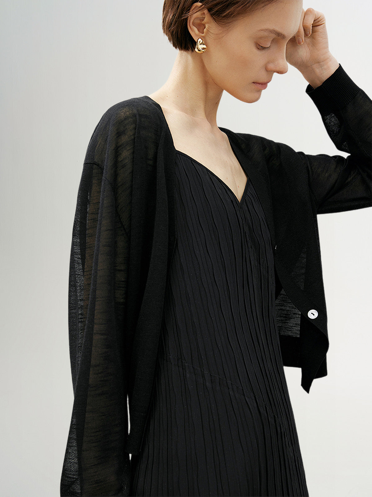 V Neck s Buttons Knit Cardigan