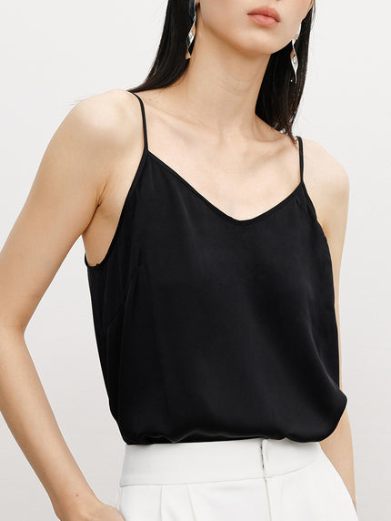 V Neck Silk Tankini Top