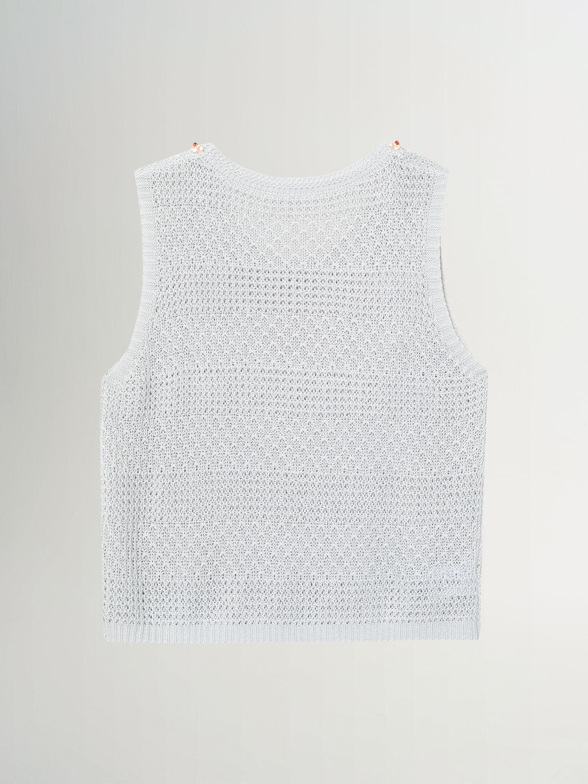 Sleeveless Knit Top with Lace Trim