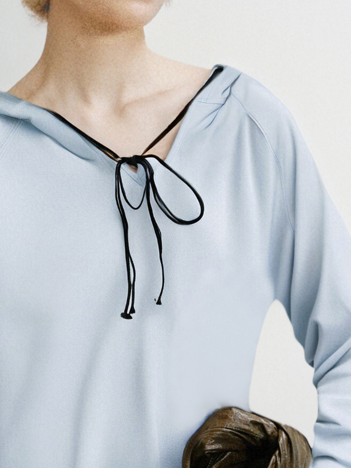 Cotton-Blend Raglan Hooded Sweatshirt