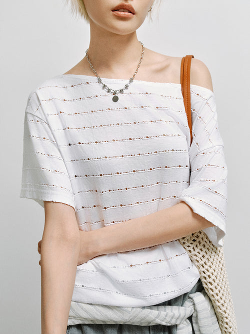 Load image 1 in gallery view. Asymmetric Cutout Oversized Tee