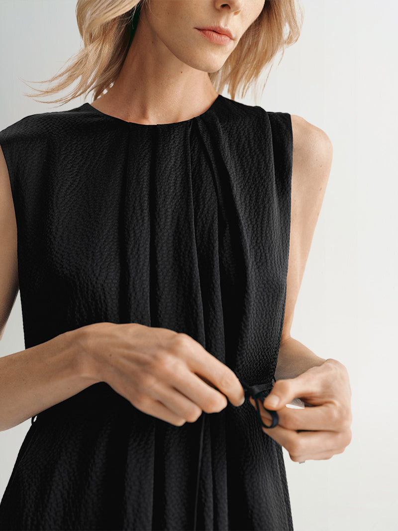 Sleeveless 100% Silk Dress