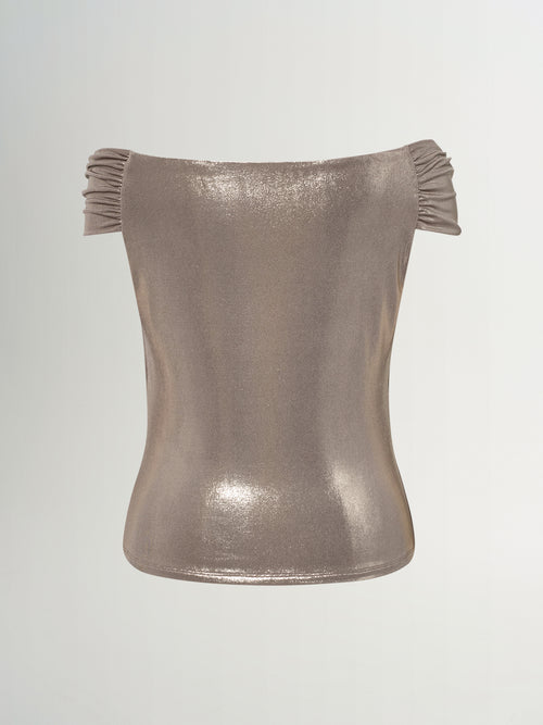 Load image 1 in gallery view. Off-Shoulder Sequin Fitted Top
