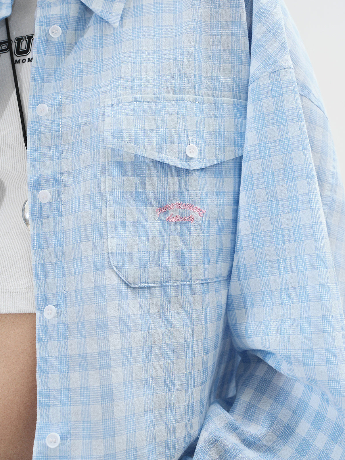 Cotton-Blend Plaid Drop-Shoulder Shirt