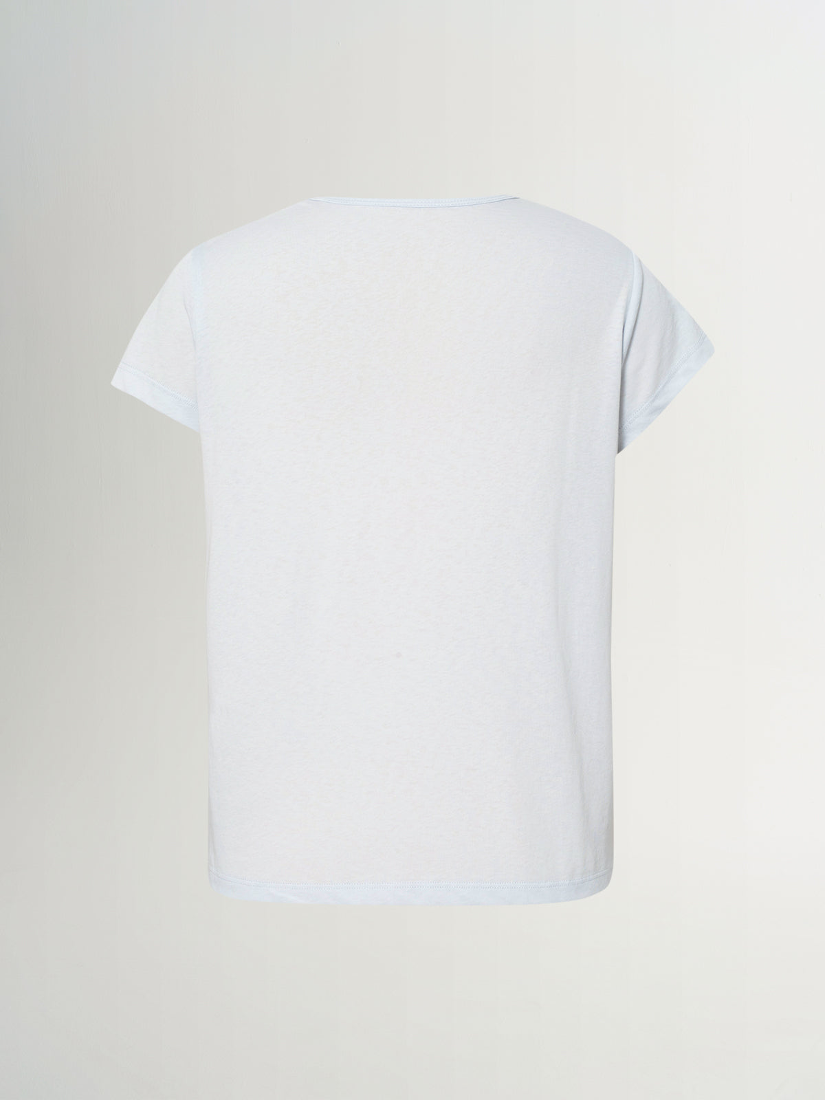 Crewneck Linen-Cotton Structured Short-Sleeve Tee