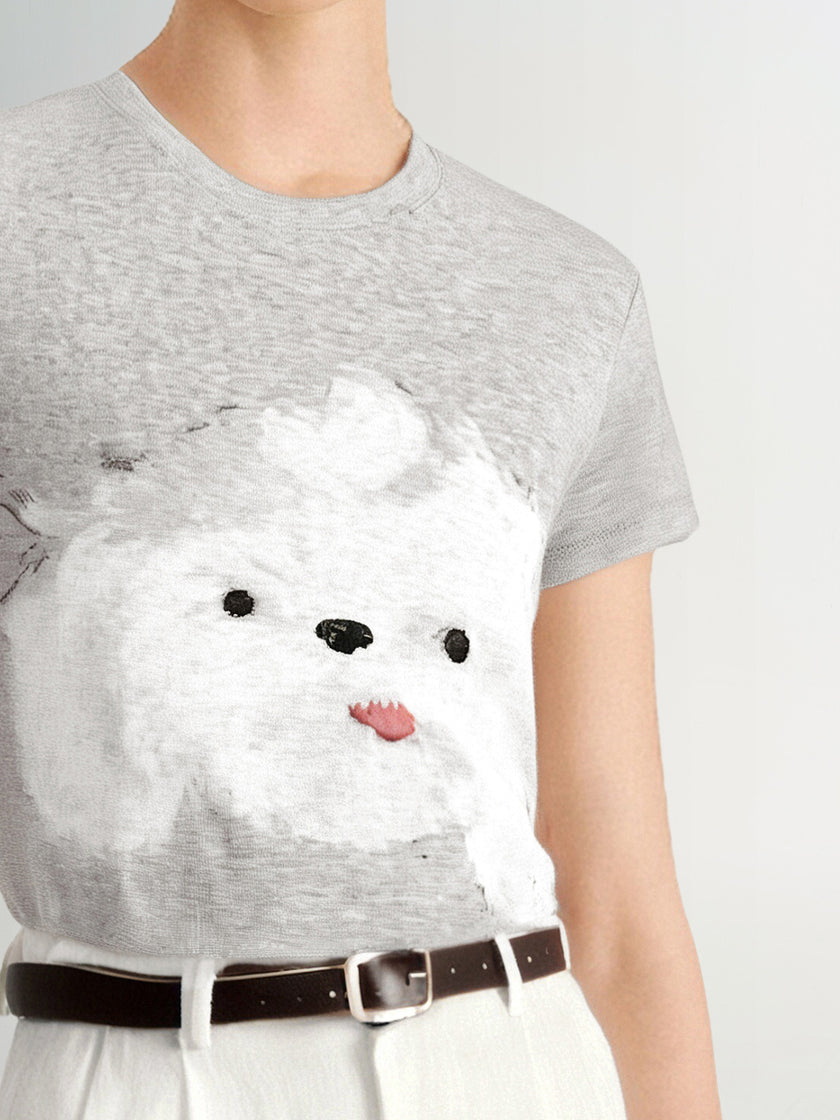 Dog Graphic Crewneck Tee