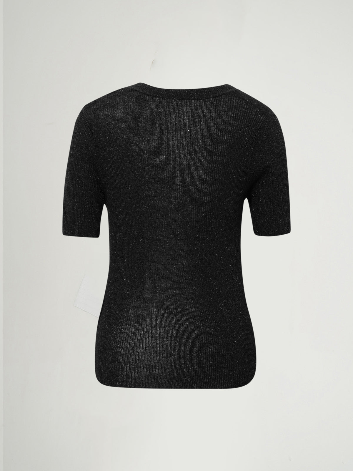 Crewneck Short-Sleeve Wool Top