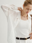White Ramie Long-Sleeve Shirt
