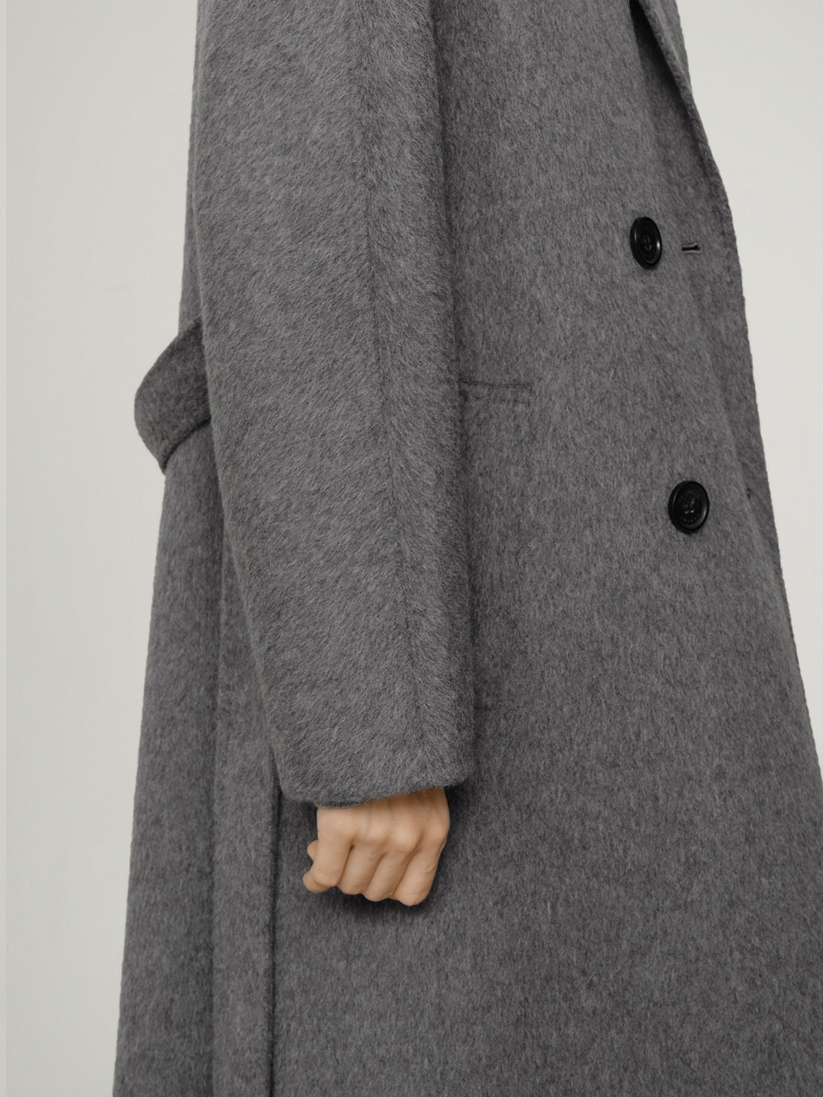 Wool-Camel Double-Breasted Coat