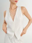 Triacetate V-Neck Vest