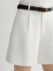 White Straight Shorts